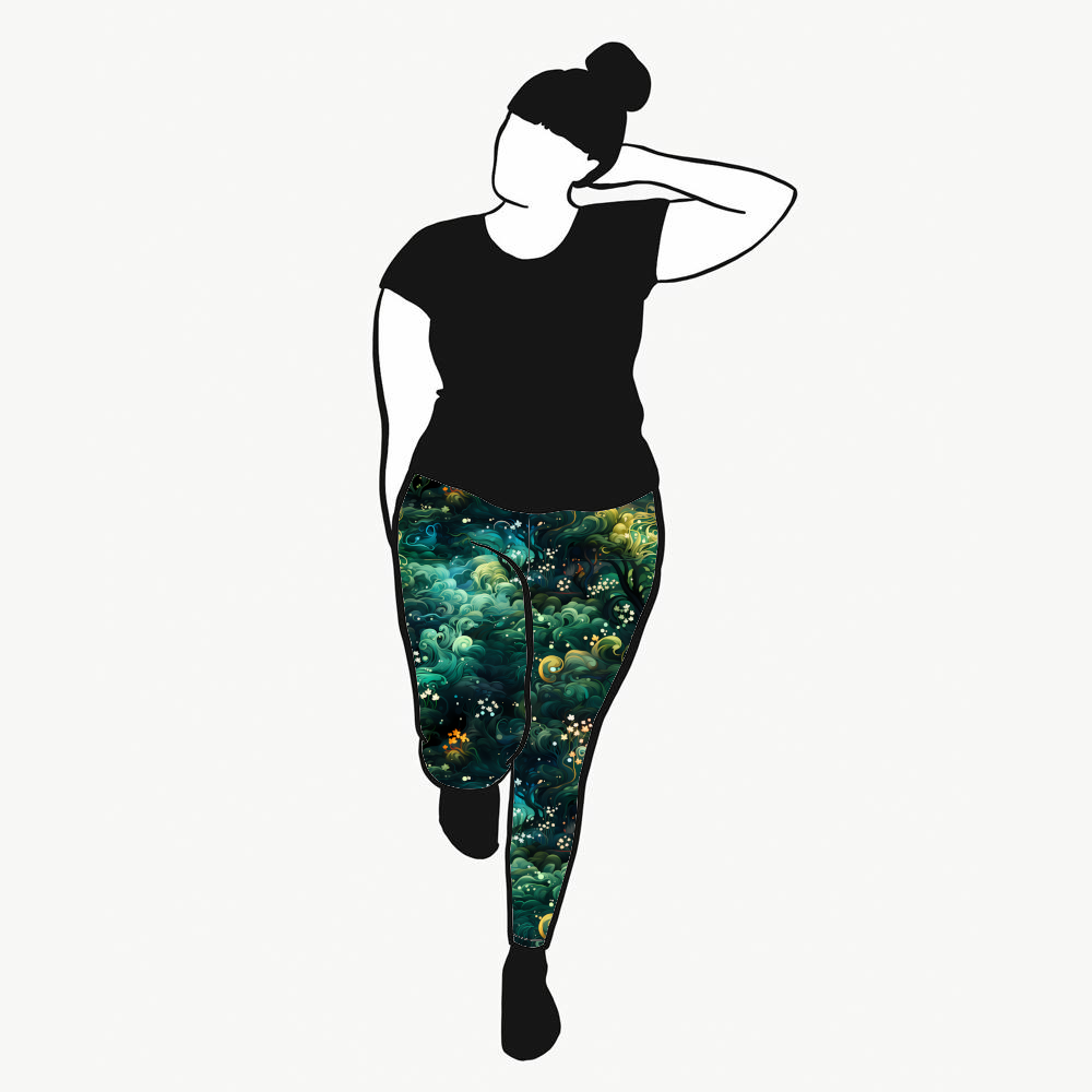 Green Swirl Leggings