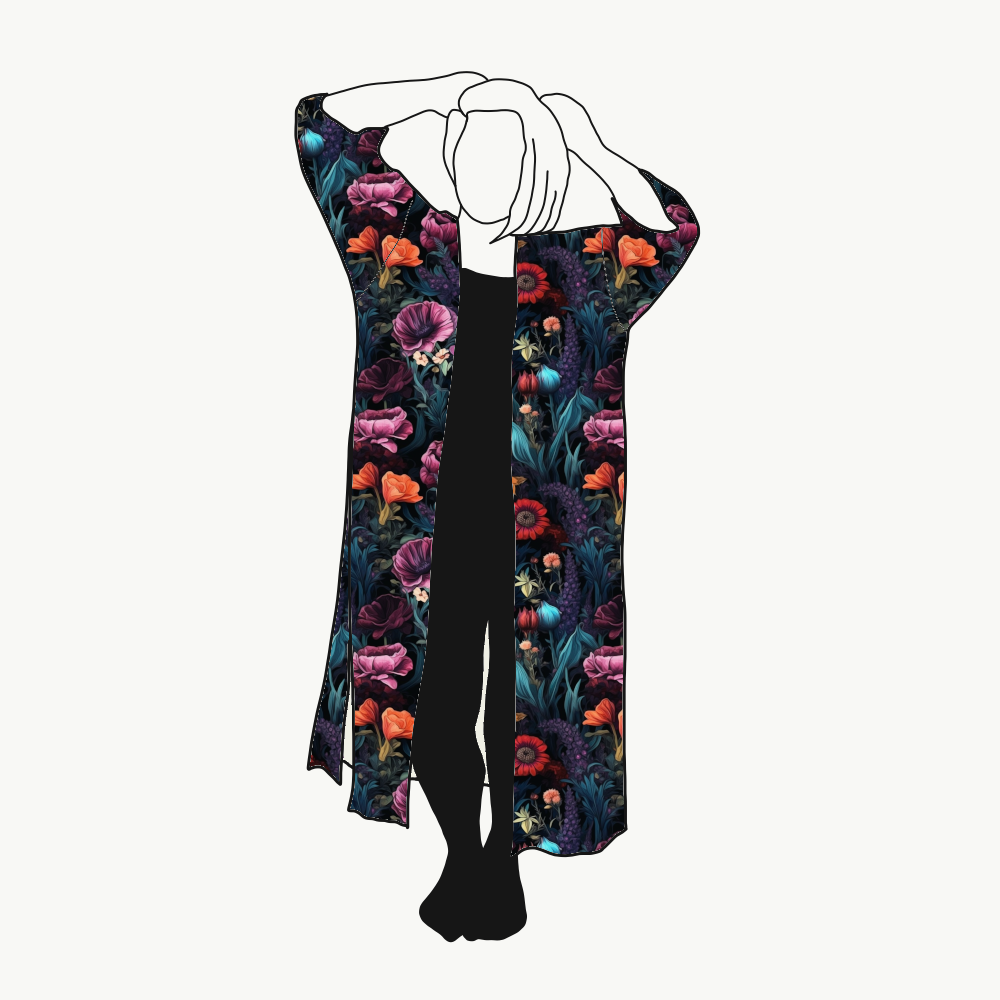 Moody floral Kaftan med slitsar