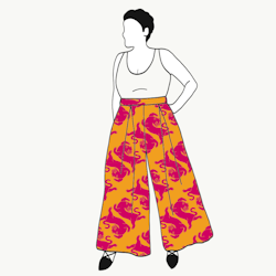 Panter warm yellow/pink Culottes (långa & 3/4 långa)