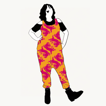 Panter warm yellow/pink Jumpsuit (alla ärmlängder)