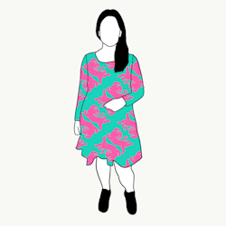 Panter turquoise/pink Flow Dress