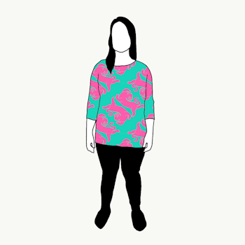 Panter turquoise/pink Boxy Top & Boxy Crop