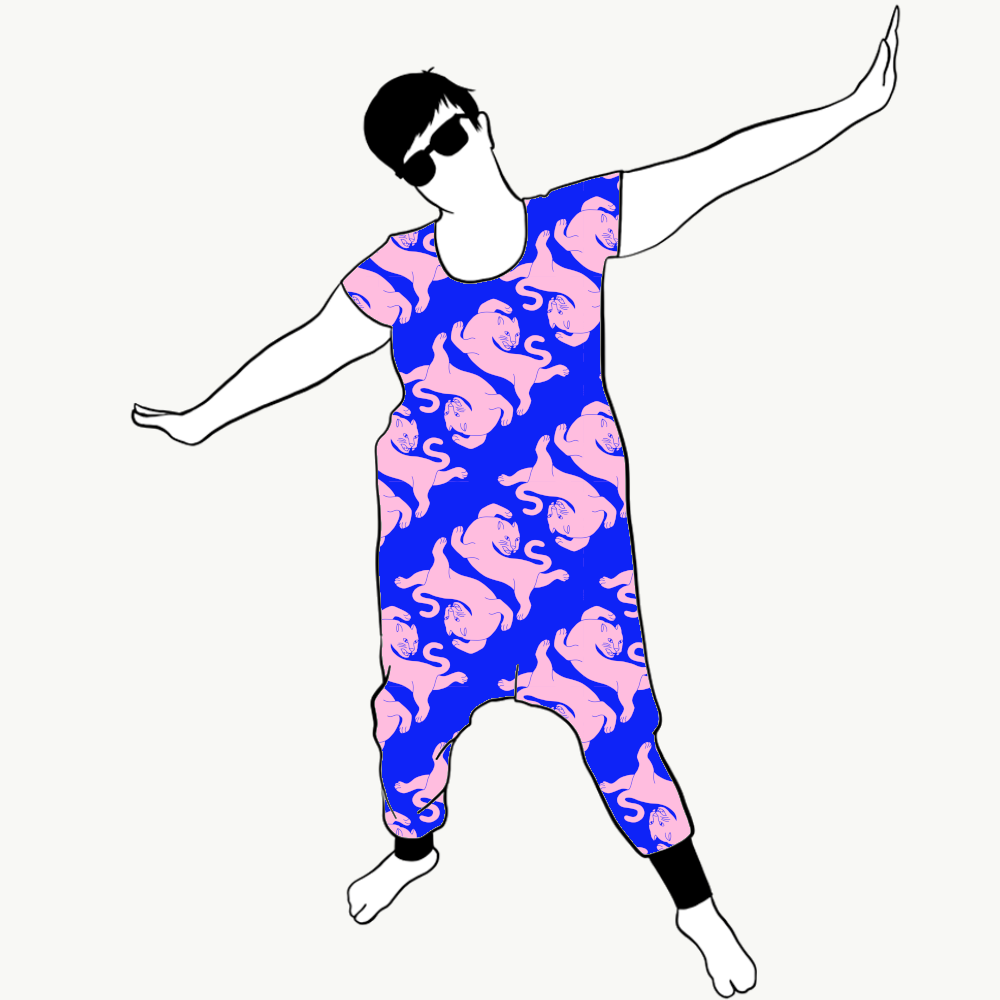 Panter blue/pink Jumpsuit (alla ärmlängder)