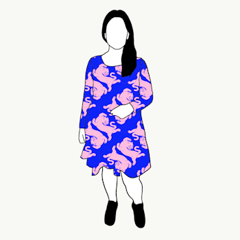 Panter blue/pink Flow Dress