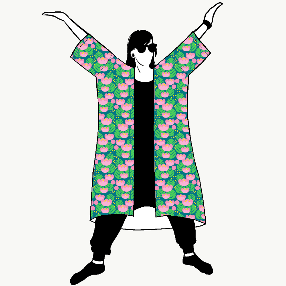 Lotus petrol Jersey kimono