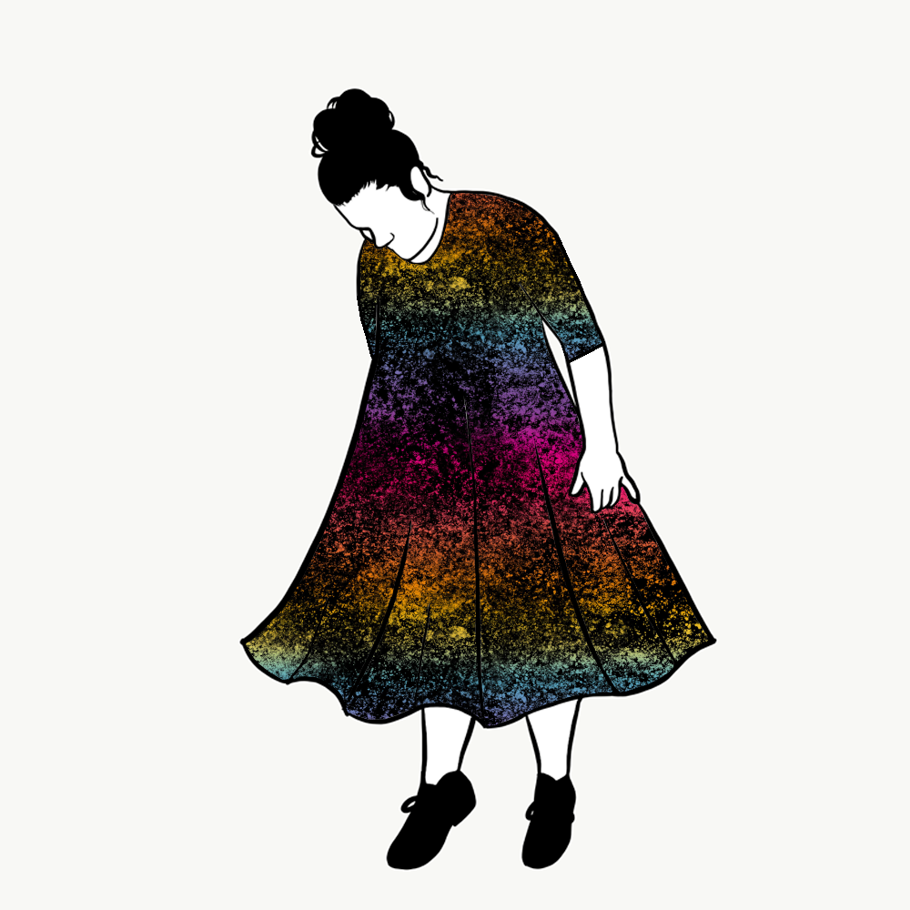 Lava gradient rainbow Groove Dress