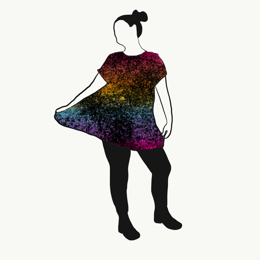 Lava gradient rainbow Tunika