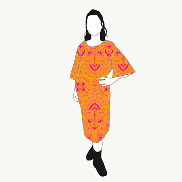 Ornamental Yellow Kimono Dress
