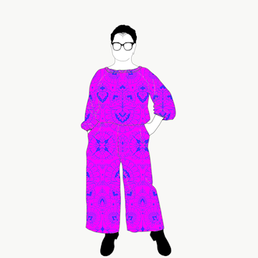 Ornamental Purple All in one suit