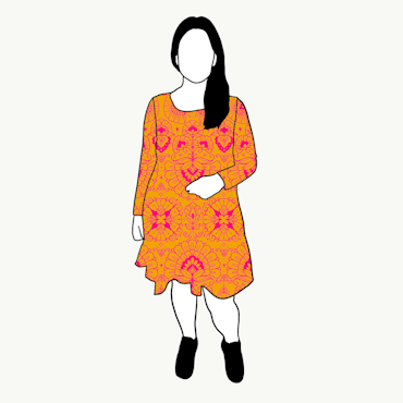 Ornamental Yellow Flow Dress