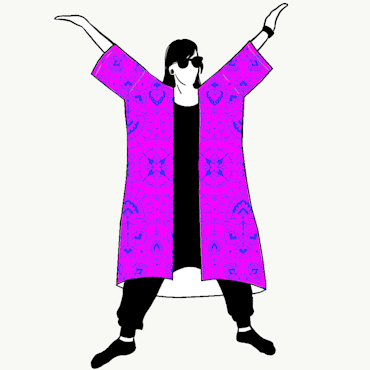 Ornamental Purple Jersey kimono