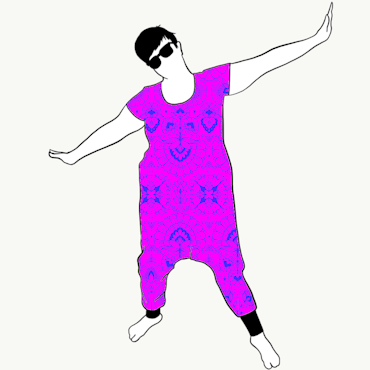 Ornamental Purple Jumpsuit (alla ärmlängder)