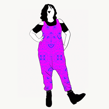 Ornamental Purple Jumpsuit (alla ärmlängder)