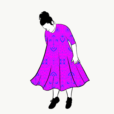 Ornamental Purple Groove Dress