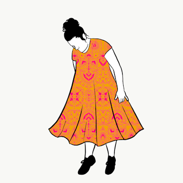 Ornamental Yellow Groove Dress