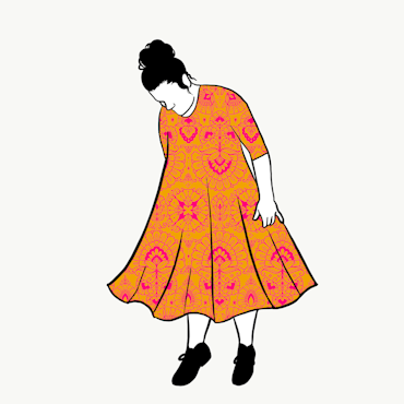 Ornamental Yellow Groove Dress