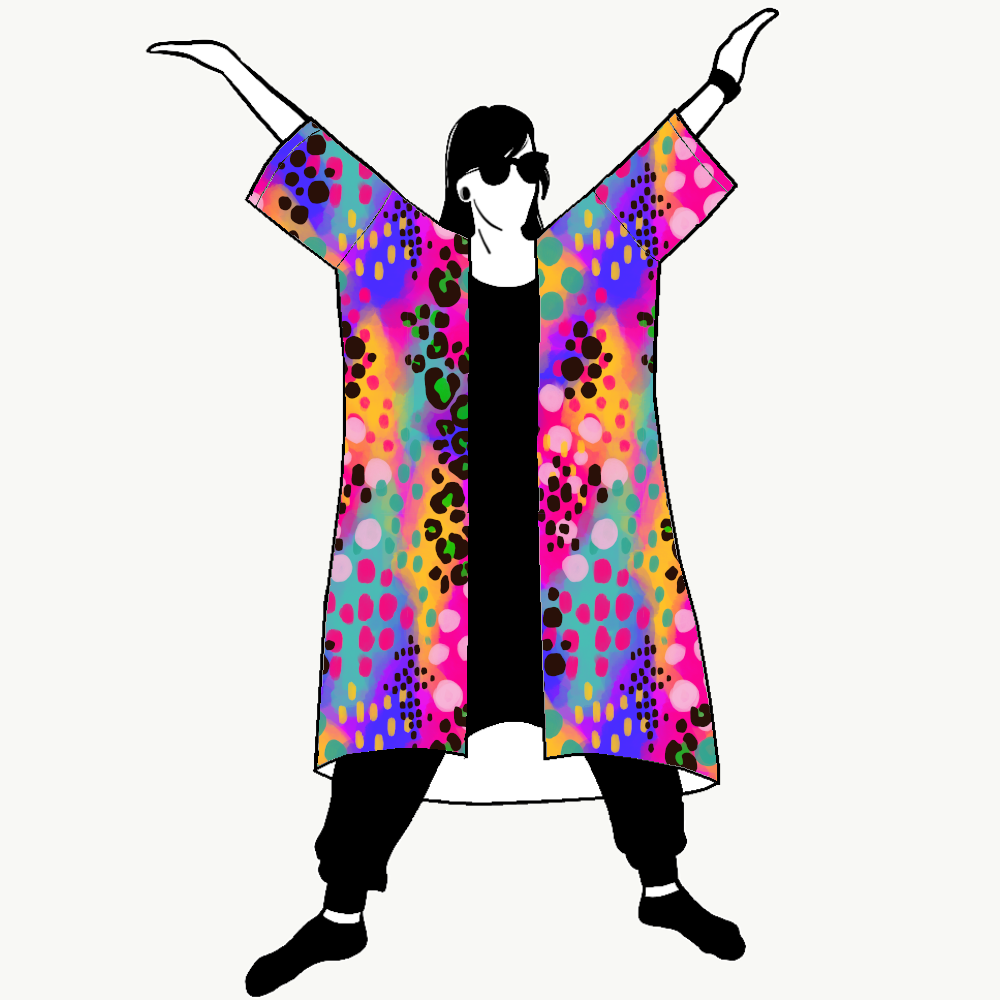 Piece of art Jersey kimono