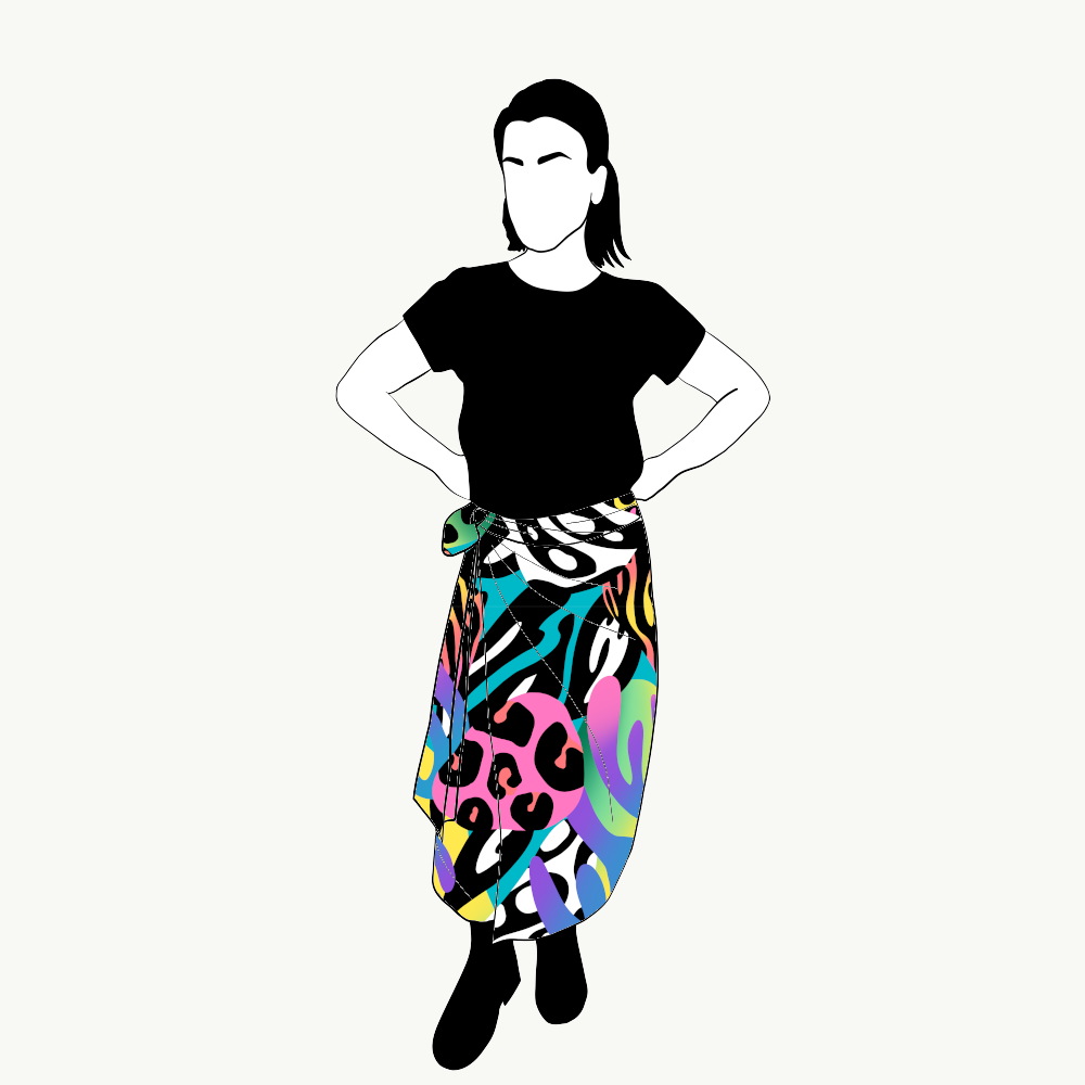 Crazy Print Wrap skirt