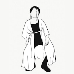 Kaftan med knytband  - Enfärgad - Olika färger!