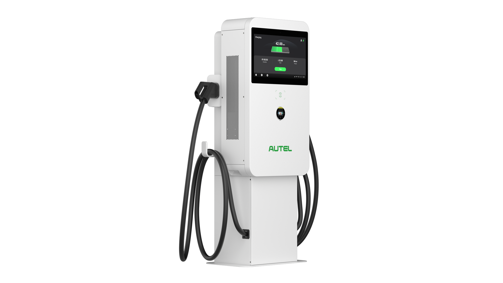 Autel MaxiCharger DC Compact 47 kW på piedestal