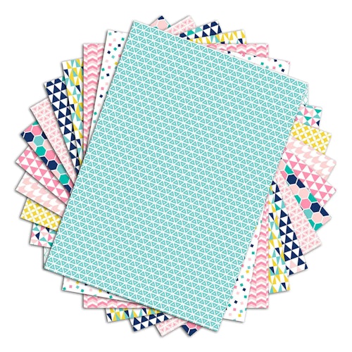 Patterned paper Geometric pastel - A4