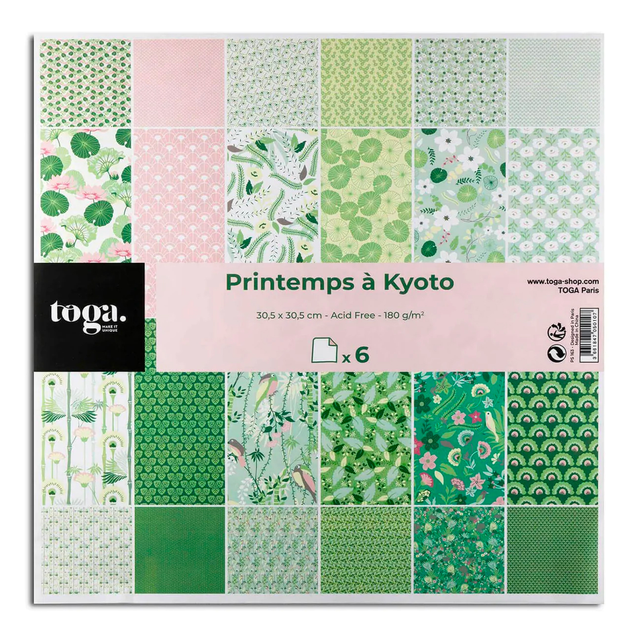 Mönstrat papper Kyoto 30,5 x 30,5 cm