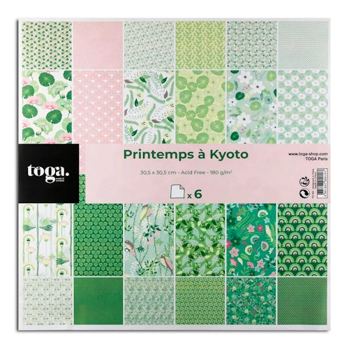 Mönstrat papper Kyoto - 30,5 x 30,5 cm