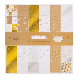 Crafting Paper White & Gold - 30.5 x 30.5 cm