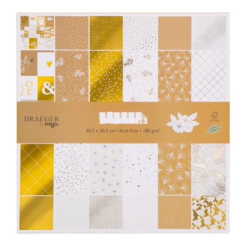 Crafting Paper White & Gold - 30.5 x 30.5 cm