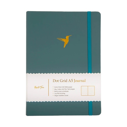 Yop & Tom Dot Grid Journal - Hummingbird Deep Ocean A5