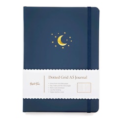 Yop & Tom Dot Grid Journal - Moon & Stars Midnight Blue A5