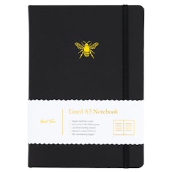 Yop & Tom Lined Journal - Bee Charcoal A5