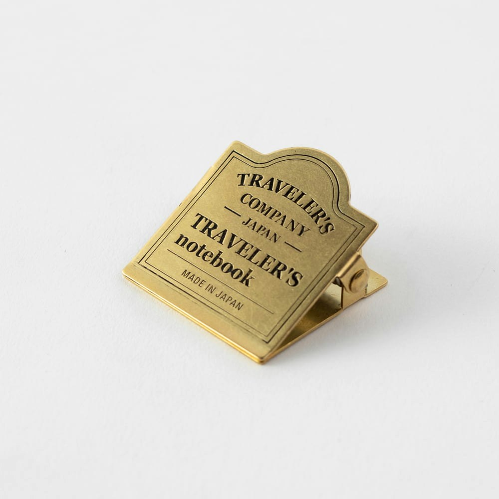 030. Brass Clip TRC Logo  // Traveler's Notebook