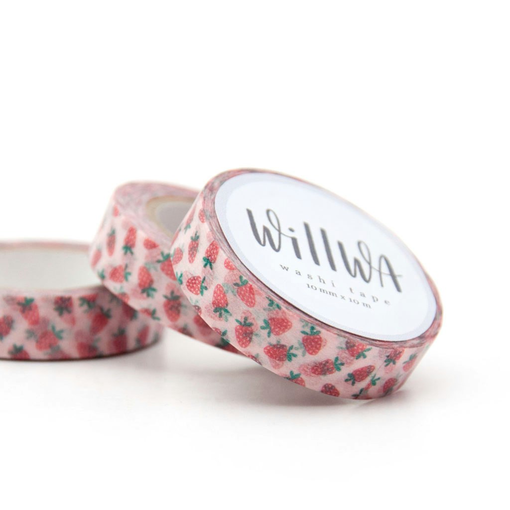 Washi Tape Willwa Tiny Strawberries 10 mm