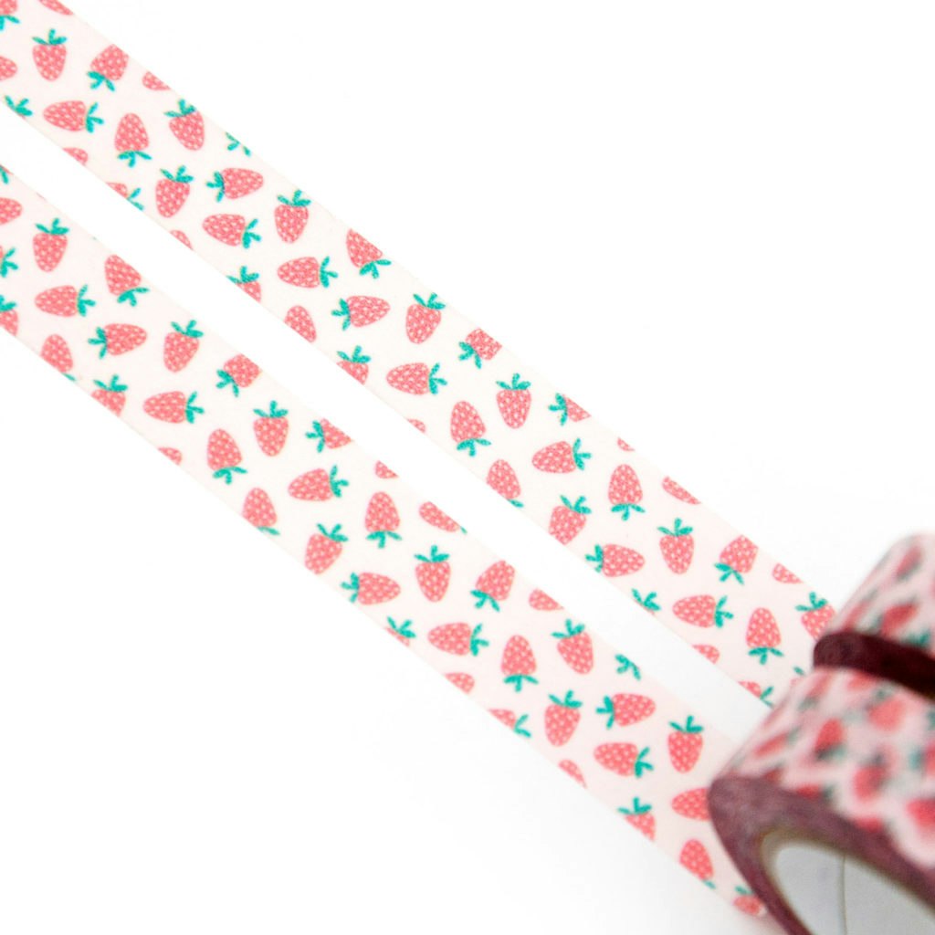 Washi Tape Willwa - Tiny Strawberries 10 mm