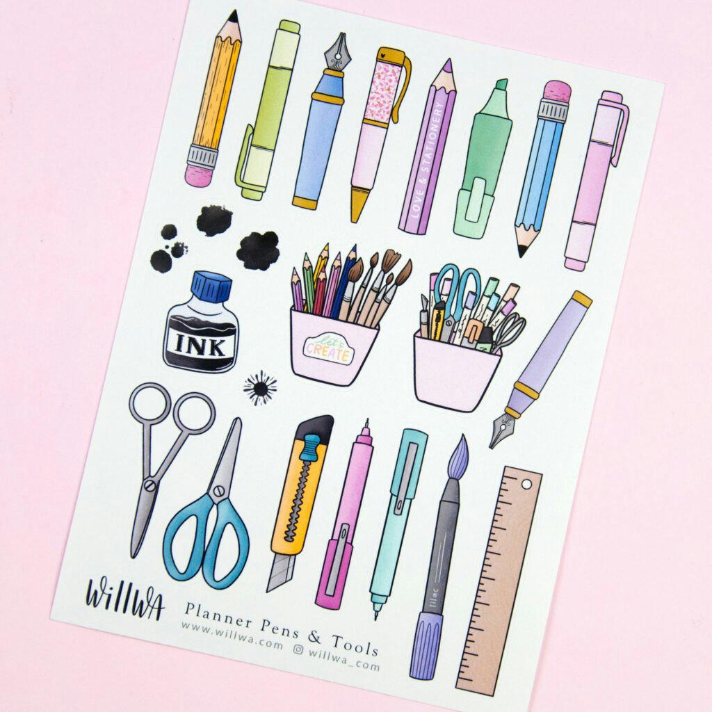 Stickers Willwa Planner Pens and Tools