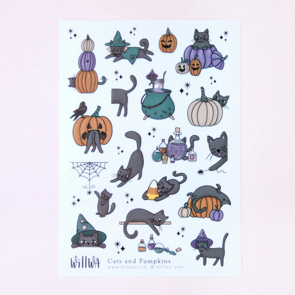 Stickers Willwa Cats and Pumpkins