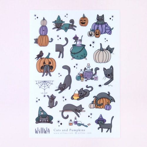 Stickers Willwa - Cats and Pumpkins