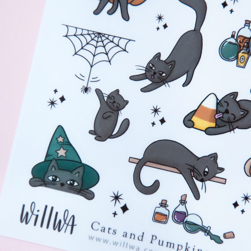 Stickers Willwa Cats and Pumpkins