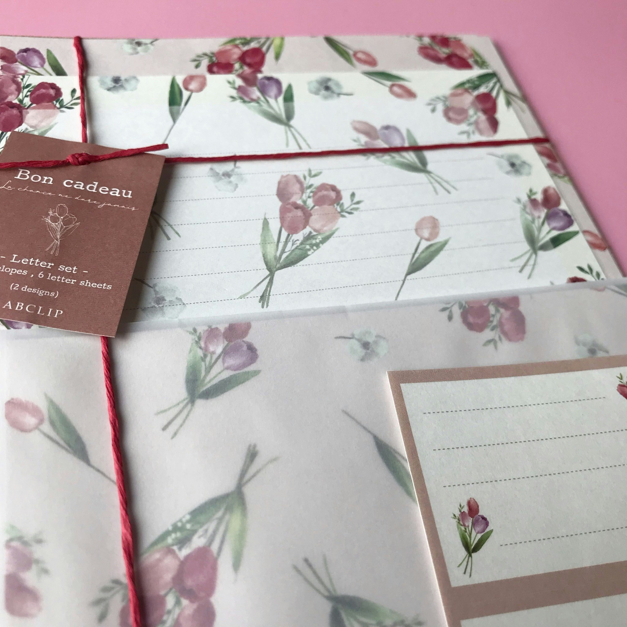 Brevpapper Bon Cadeu Pink Tulip