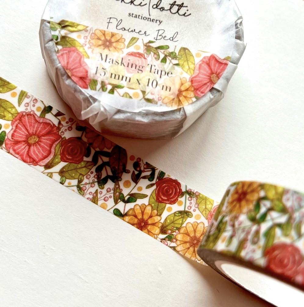 Washi tape Nikki Dotti - Flower Bed 15 mm