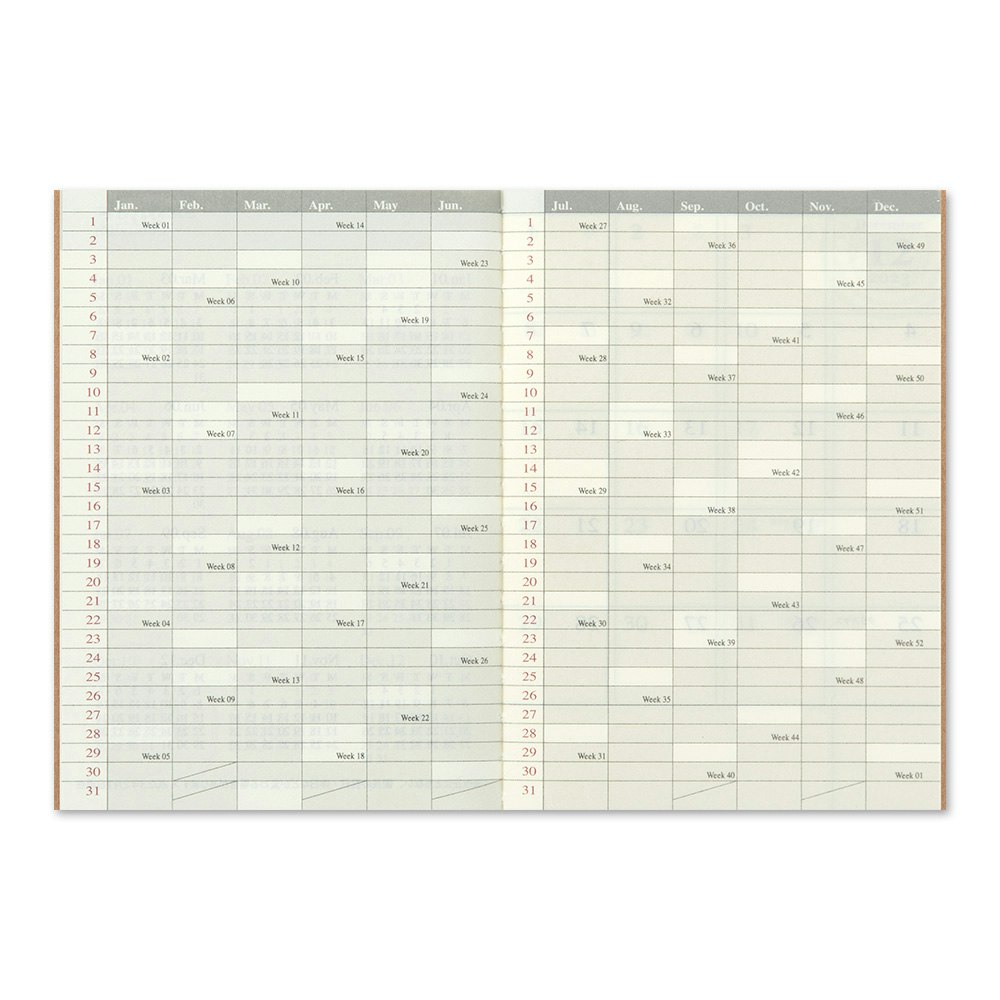2024 Diary Refill (Monthly) - Passport Size // Traveler's Notebook