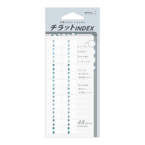 Midori Index Label Numbers Blue