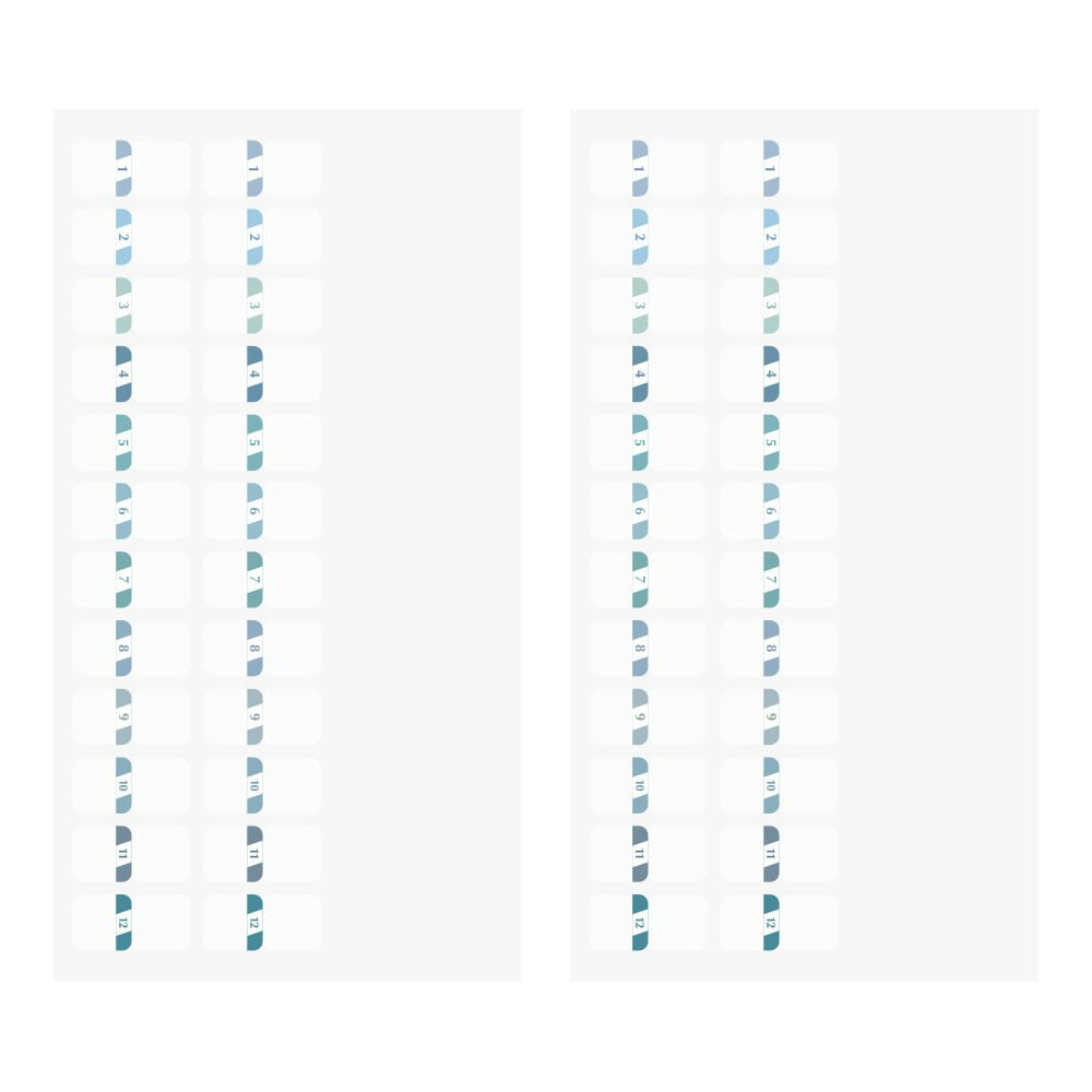 Midori Index Label Numbers Blue