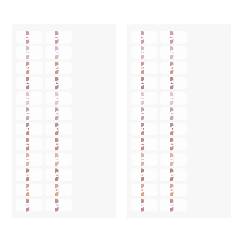 Midori Index Label Numbers Pink