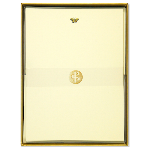 Boxed Stationery Set Peter Pauper Press - Gold Butterfly