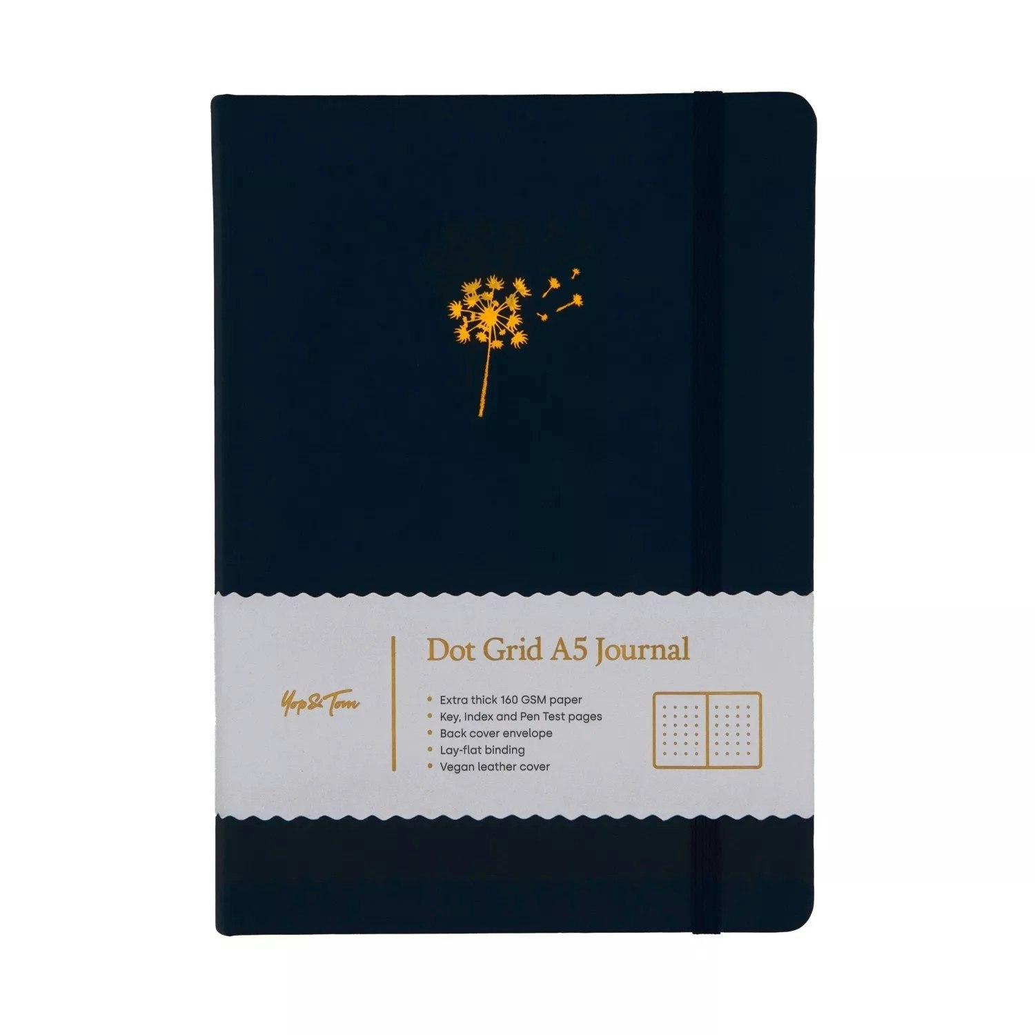 Yop & Tom Dot Grid Journal - Dandelion Midnight Blue A5