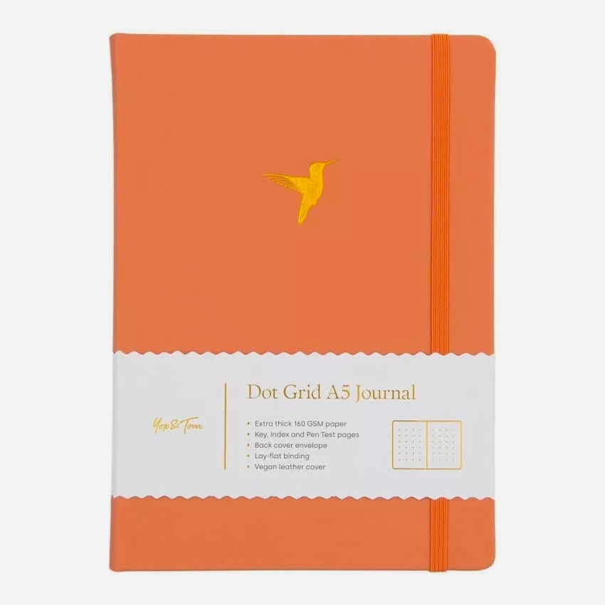 Yop & Tom Dot Grid Journal - Hummingbird Burnt Orange A5