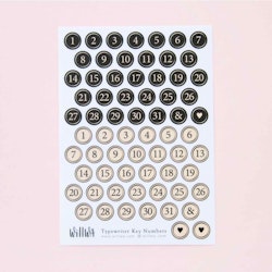 Stickers Willwa - Typewriter Key Numbers Stickers