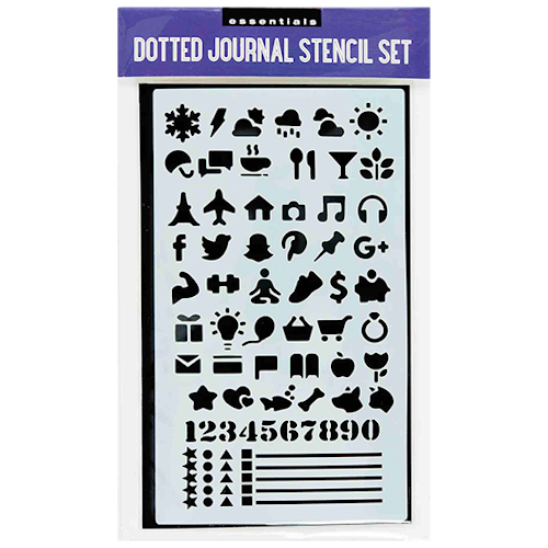 Stencilset Peter Pauper Press - Dotted Journal Stencil Set 12 st